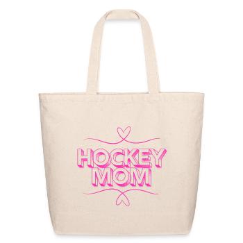 Hockey Mom Bold Pink Graphic - Eco-Friendly Cotton Tote - natural - Front
