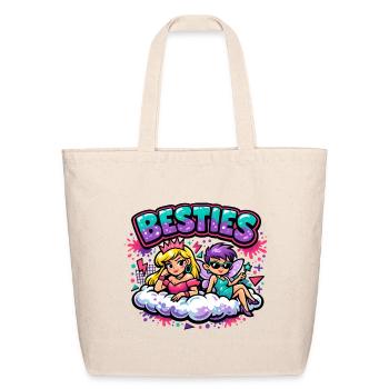Besties Cloud Duo - Eco-Friendly Cotton Tote - natural - Front