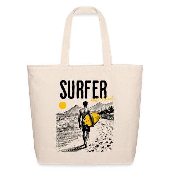 Surfeur Old School sur la plage - Sac fourre-tout en coton naturel - naturel - Devant