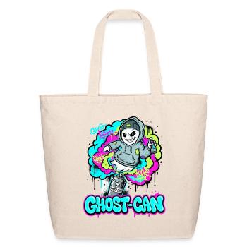 Ghost-Can Graffiti Hoodie - Eco-Friendly Cotton Tote - natural - Front