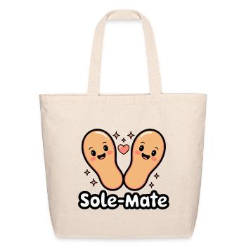 Sole Mate Cartoon Feet - Eco-Friendly Cotton Tote - natural - Front