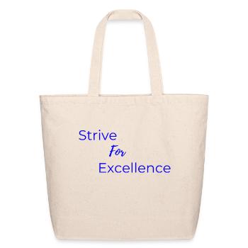 Strive For Excellence Blue - Eco-Friendly Cotton Tote - natural - Front