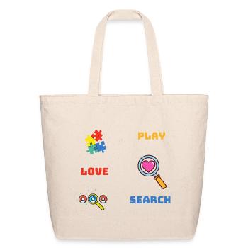 Play, love and search  - Eco-Friendly Cotton Tote - natural - Front