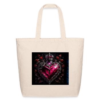 Crowned Heart of Velvet Roses - Eco-Friendly Cotton Tote - natural - Front