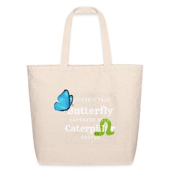 Butterfly Language Tee - Eco-Friendly Cotton Tote - natural - Front