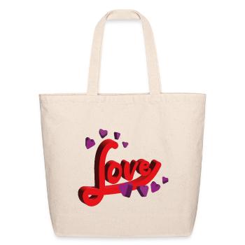 Love, love, love - Eco-Friendly Cotton Tote - natural - Front