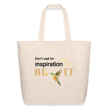 N’attends pas l’inspiration, soit-elle - Sac fourre-tout en coton naturel - naturel - Devant