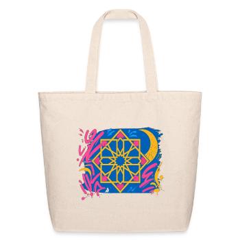 Geometric Mandala Neon Splash - Eco-Friendly Cotton Tote - natural - Front