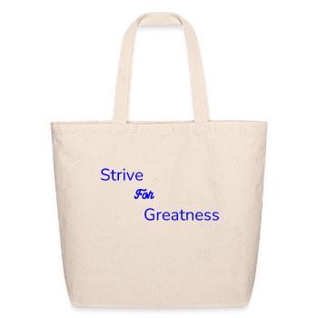 Strive For Greatness Blue - Eco-Friendly Cotton Tote - natural - Front