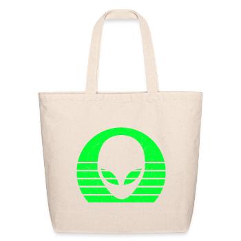 Alien Head Face Extraterrestrial Retro Vintage - Eco-Friendly Cotton Tote - natural - Front