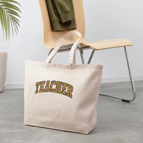 Leopard Print Teacher Typography - Eco-Friendly Cotton Tote