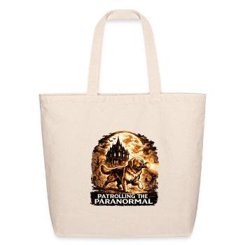 Patrolling The Paranormal Golden Retriever Shirt - Eco-Friendly Cotton Tote - natural - Front