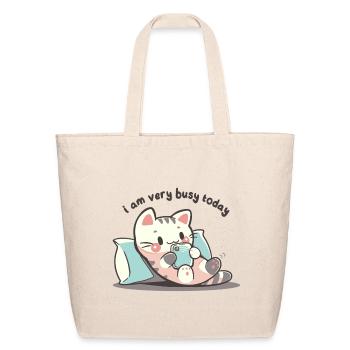 I am very busy today - Eco-Friendly Cotton Tote - natural - Front