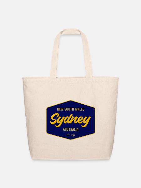Sydney Script Retro Sign - Eco-Friendly Cotton Tote - natural