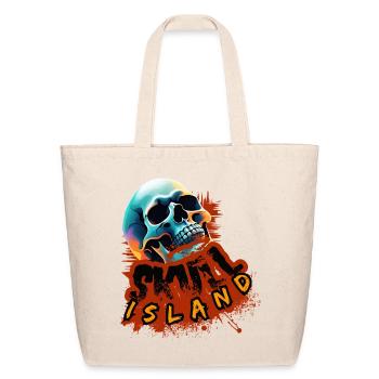 Skull Island Neon Splash - Eco-Friendly Cotton Tote - natural - Front