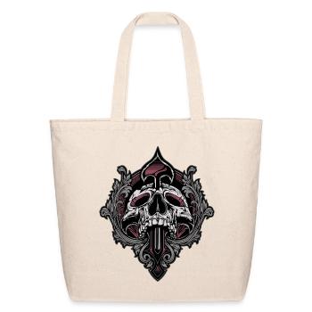 Ornate Skull Crest - Cool Cozy T-shirt - Eco-Friendly Cotton Tote - natural - Front