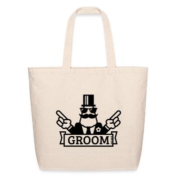 Pointing Groom (Stag Night / Bachelor Party / 1C) - Eco-Friendly Cotton Tote - natural - Front