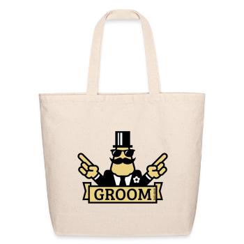 Pointing Groom (Stag Night / Bachelor Party / 3C) - Eco-Friendly Cotton Tote - natural - Front