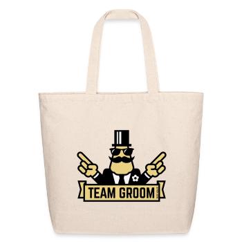 Team Groom (Pointing Stag Night Bachelor Party 3C) - Eco-Friendly Cotton Tote - natural - Front