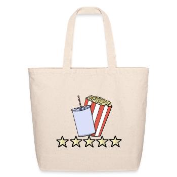 5 Star Movie Night Cinema Popcorn And Soda Review - Eco-Friendly Cotton Tote - natural - Front