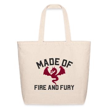 Made of Fire and Fury Dragon red - Eco-Friendly Cotton Tote - natural - Front