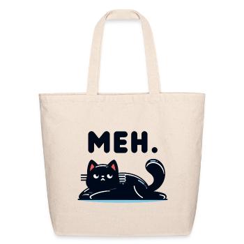 Meh Cat Nightshadow Illustration - Eco-Friendly Cotton Tote - natural - Front