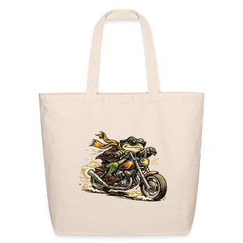 Wild Ride Frog - Eco-Friendly Cotton Tote - natural - Front
