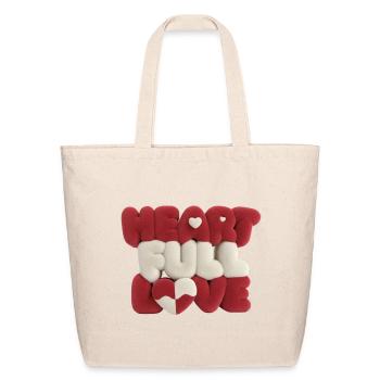 Heart Full Love - Eco-Friendly Cotton Tote - natural - Front
