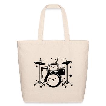 Drum Kit Comic Look - Eco-Friendly Cotton Tote - natural - Front