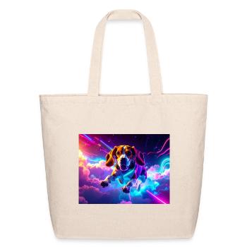 Cyberpunk Beagle - Eco-Friendly Cotton Tote - natural - Front