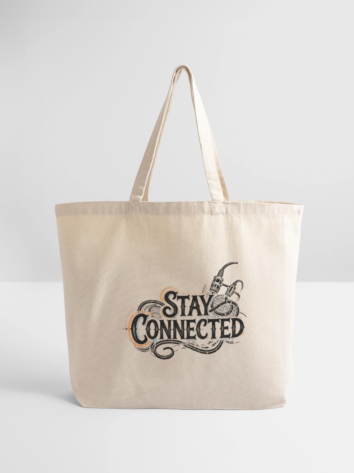 Stay Connected - Eco-Friendly Cotton Tote - natural - Front
