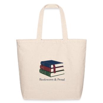 Bookworm & Proud Stack - Eco-Friendly Cotton Tote - natural - Front