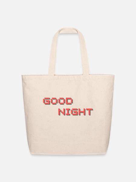 good night pixel logo - Eco-Friendly Cotton Tote - natural