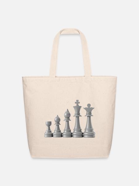 Majestic Chess Piece Set Design - Eco-Friendly Cotton Tote - natural