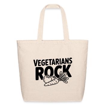 Vegetarians Rock - Eco-Friendly Cotton Tote - natural - Front