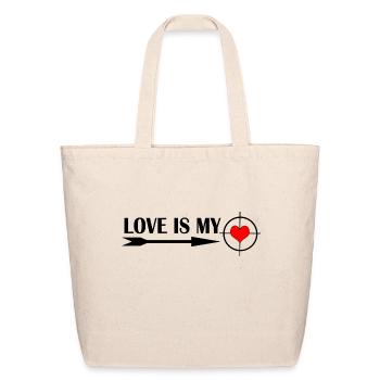 LOVE is my target - Eco-Friendly Cotton Tote - natural - Front