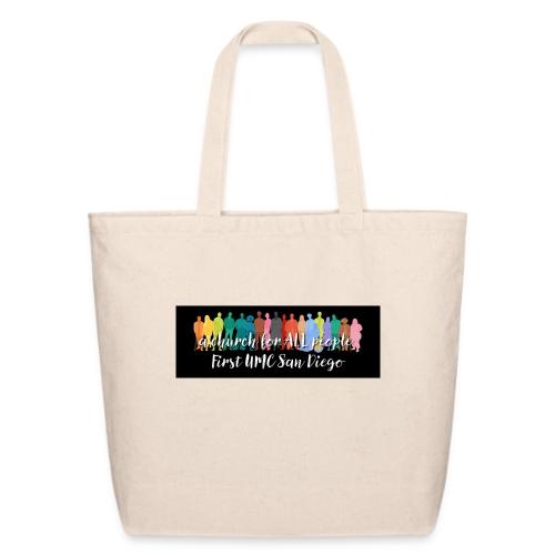 a church for all people - with colorful graphic - Eco-Friendly Cotton Tote