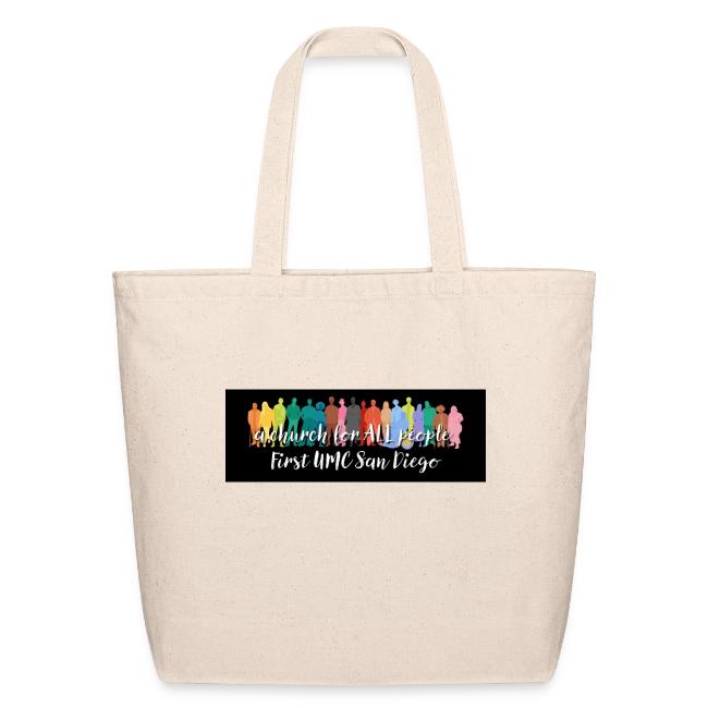 a church for all people - with colorful graphic
