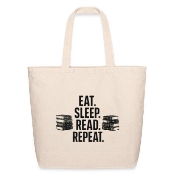 Eat Sleep Read Repeat – Minimalist Book Lover - Eco-Friendly Cotton Tote - natural - Front