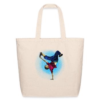 Inverse Acrobat Breakdance in Neon Splash - Eco-Friendly Cotton Tote - natural - Front