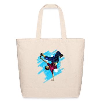 Breakdance Flip in Neon Splash - Eco-Friendly Cotton Tote - natural - Front