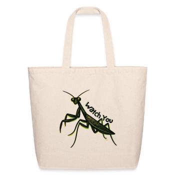 Neon Mantis Message - Eco-Friendly Cotton Tote - natural - Front
