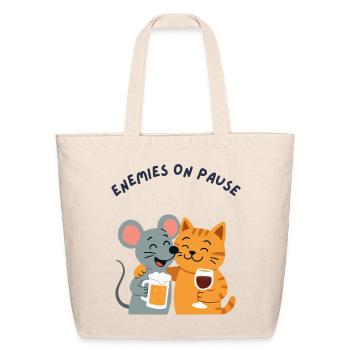 Cat and mouse friends - Eco-Friendly Cotton Tote - natural - Front