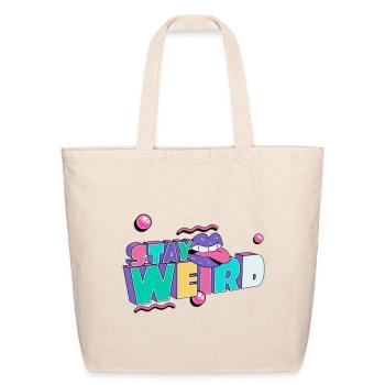 Inscription Stay Weird - Sac fourre-tout en coton naturel - naturel - Devant