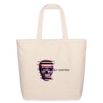 Error Self Uncovers - Glitch Art Skull Digital  - Eco-Friendly Cotton Tote - natural - Front