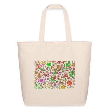 Floral pattern - Eco-Friendly Cotton Tote - natural - Front