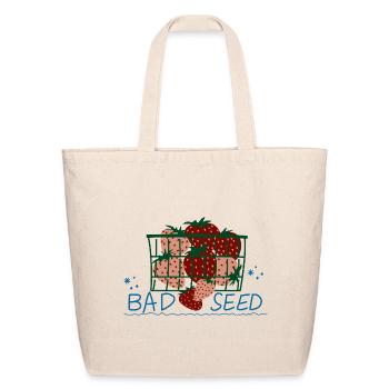 Bad Seed Strawberry  - Eco-Friendly Cotton Tote - natural - Front