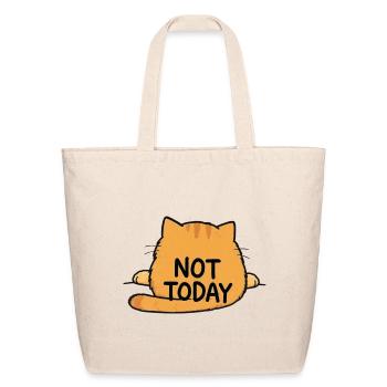 Chubby Orange Tabby Cat - Not Today Mood - Eco-Friendly Cotton Tote - natural - Front