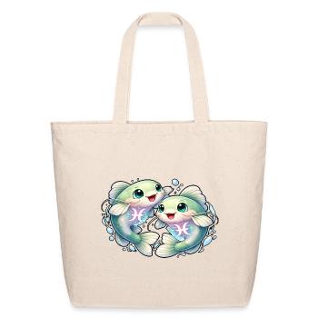PIS & PISI - Cute Capricorn Zodiac Sea Goat - Eco-Friendly Cotton Tote - natural - Front