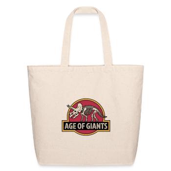 Prehistoric Dinosaur Skeleton Logo - Eco-Friendly Cotton Tote - natural - Front